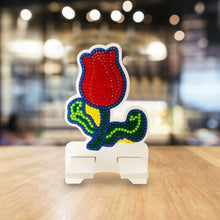 Load image into Gallery viewer, DIY Diamond Painting Phone Holder for Desktop Crystal Resin Craft (Flower 4)