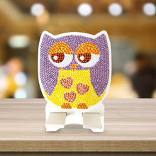 Load image into Gallery viewer, DIY Diamond Painting Phone Holder for Desktop Crystal Resin Craft (Owl 4)