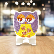 Load image into Gallery viewer, DIY Diamond Painting Phone Holder for Desktop Crystal Resin Craft (Owl 4)