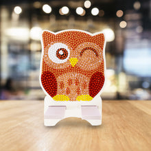 Load image into Gallery viewer, DIY Diamond Painting Phone Holder for Desktop Crystal Resin Craft (Owl 5)