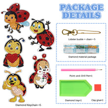 Load image into Gallery viewer, 5pcs Diamond Art Keychains Handmade DIY Christmas Decoration Gift (q001)