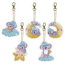 Load image into Gallery viewer, 5pcs Diamond Art Keychains Handmade DIY Christmas Decoration Gift (q008)