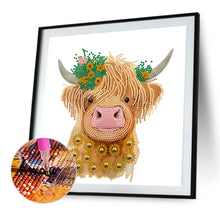 Load image into Gallery viewer, Diamond Painting - Partial Special Shaped - Highland Yak (30*30CM)