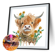 Load image into Gallery viewer, Diamond Painting - Partial Special Shaped - Highland Yak (30*30CM)