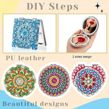 Load image into Gallery viewer, DIY Diamond Painting Makeup Mirror Mandala Pattern Portable Pocket Mirror (003)