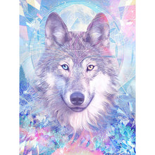Load image into Gallery viewer, Diamond Painting - Full Round - wolf under design background (30*40CM)