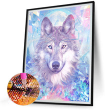 Load image into Gallery viewer, Diamond Painting - Full Round - wolf under design background (30*40CM)