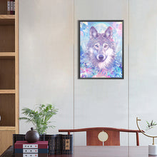 Load image into Gallery viewer, Diamond Painting - Full Round - wolf under design background (30*40CM)