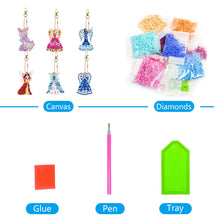 Load image into Gallery viewer, 6pcs Diamond Painting Keychain DIY Diamond Art Keychains Rhinestone Pendant