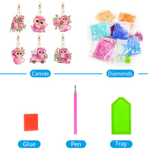 Load image into Gallery viewer, 6pcs Diamond Painting Keychain DIY Diamond Art Keychains Rhinestone Pendant