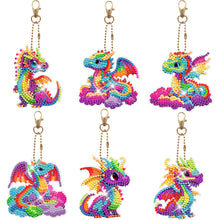 Load image into Gallery viewer, 6pcs Diamond Painting Keychain DIY Diamond Art Keychains Rhinestone Pendant