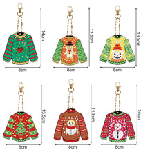 Load image into Gallery viewer, 6pcs Diamond Painting Keychain DIY Diamond Art Keychains Rhinestone Pendant