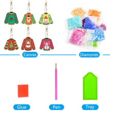 Load image into Gallery viewer, 6pcs Diamond Painting Keychain DIY Diamond Art Keychains Rhinestone Pendant