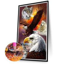 Load image into Gallery viewer, Diamond Painting - Full Round - eagle and wolf (40*70CM)
