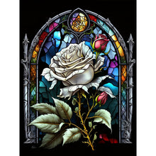 Load image into Gallery viewer, Diamond Painting - Full Round - Blooming Rose Glass Painting (30*40CM)