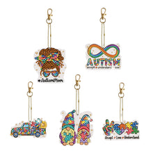 Load image into Gallery viewer, DIY Diamond Art Keychains Diamond Mosaic Kit Point Drill Key Ring (GJ036-2)