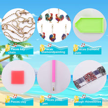 Load image into Gallery viewer, DIY Diamond Art Keychains Diamond Mosaic Kit Point Drill Key Ring (GJ037)