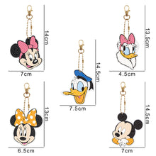 Load image into Gallery viewer, 5pcs DIY Diamond Art Key Rings Art Craft Cartoon Double Sided 5D Gifts (YSK126)