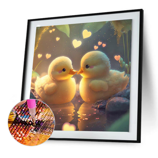 Diamond Painting - Full Round - love duckling (30*30CM)