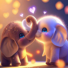 Load image into Gallery viewer, Diamond Painting - Full Round - love baby elephant (30*30CM)