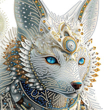 Load image into Gallery viewer, Diamond Painting - Partial Special Shaped - half face white wolf (30*30CM)