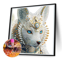 Load image into Gallery viewer, Diamond Painting - Partial Special Shaped - half face white wolf (30*30CM)