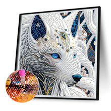 Load image into Gallery viewer, Diamond Painting - Partial Special Shaped - side face white wolf (30*30CM)