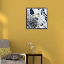 Load image into Gallery viewer, Diamond Painting - Partial Special Shaped - side face white wolf (30*30CM)