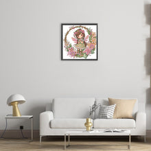 Load image into Gallery viewer, Diamond Painting - Partial Special Shaped - Wreath fairy girl (30*30CM)