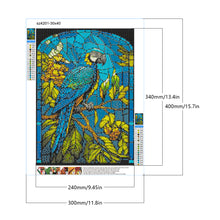 Load image into Gallery viewer, Diamond Painting - Full Round - blue parrot glass painting (30*40CM)