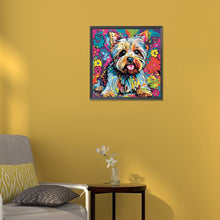 Load image into Gallery viewer, Diamond Painting - Full Round - happy dog (30*30CM)