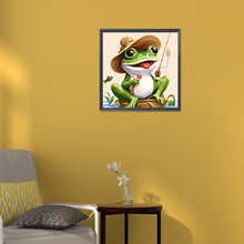 Load image into Gallery viewer, Diamond Painting - Full Round - frog fisherman (30*30CM)