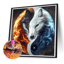 Load image into Gallery viewer, Diamond Painting - Full Round - Yin Yang symbol with ice and fire and two wolves (30*30CM)