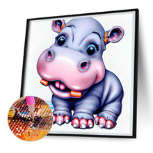 Load image into Gallery viewer, Diamond Painting - Full Round - baby hippopotamus (30*30CM)