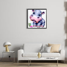 Load image into Gallery viewer, Diamond Painting - Full Round - baby hippopotamus (30*30CM)