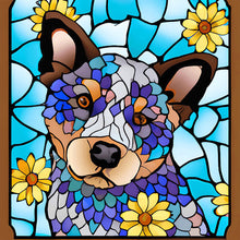 Load image into Gallery viewer, Diamond Painting - Full Round - Stained Glass Art - Blue Heeled Dog (40*40CM)