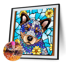 Load image into Gallery viewer, Diamond Painting - Full Round - Stained Glass Art - Blue Heeled Dog (40*40CM)