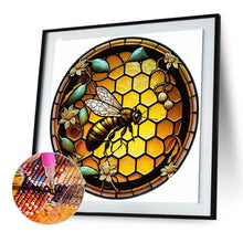 Load image into Gallery viewer, Diamond Painting - Full Round - round plate glass bee (30*30CM)