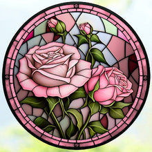 Load image into Gallery viewer, Diamond Painting - Full Round - round card glass powder rose (30*30CM)