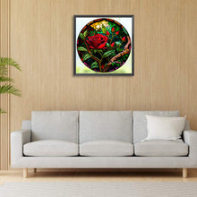 Load image into Gallery viewer, Diamond Painting - Full Round - round plate glass red rose (30*30CM)