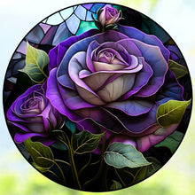 Load image into Gallery viewer, Diamond Painting - Full Round - round plate glass purple rose (30*30CM)