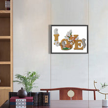 Load image into Gallery viewer, Diamond Painting - Partial Special Shaped - love kitten (40*30cm)