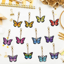 Load image into Gallery viewer, 12pcs Diamond Art Key Rings Hanging Ornaments 5D DIY Butterfly Bag Pandant Gifts