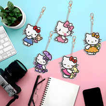 Load image into Gallery viewer, DIY Diamond Art Keychains Handmade Gem Keychains Lady Bag Pendant (Kitty Cat)
