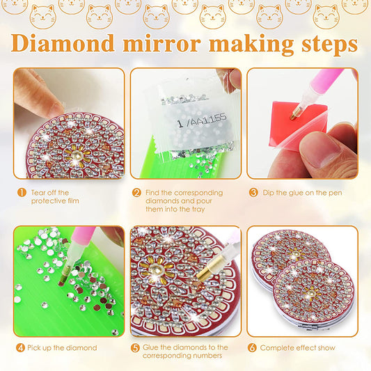DIY Crystal Diamond Mirror Portable Datura Art Craft Set for Girl (024)