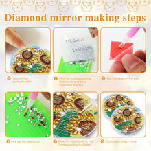 Load image into Gallery viewer, DIY Diamond Painting Makeup Mirror Paint by Number Kits Sunflower (041)