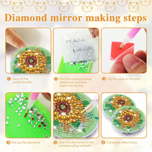 Load image into Gallery viewer, DIY Diamond Painting Makeup Mirror Paint by Number Kits Sunflower (043)