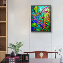 Load image into Gallery viewer, Diamond Painting - Full Round - dragonfly glass painting (30*40CM)