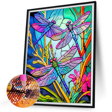 Load image into Gallery viewer, Diamond Painting - Full Round - dragonfly glass painting (30*40CM)