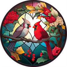 Load image into Gallery viewer, Diamond Painting - Full Round - Round Glass Art Cardinal (35*35CM)
